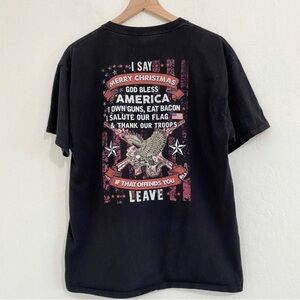 Fruit of the Loom Men's L Patriotic Back Quote T Shirt Short Sleeve Cotton